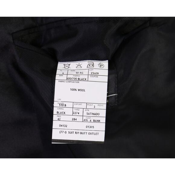 Jos A Bank Black Tuxedo Formal 1-Btn Wool Suit Men's 50R - Picture 8 of 9